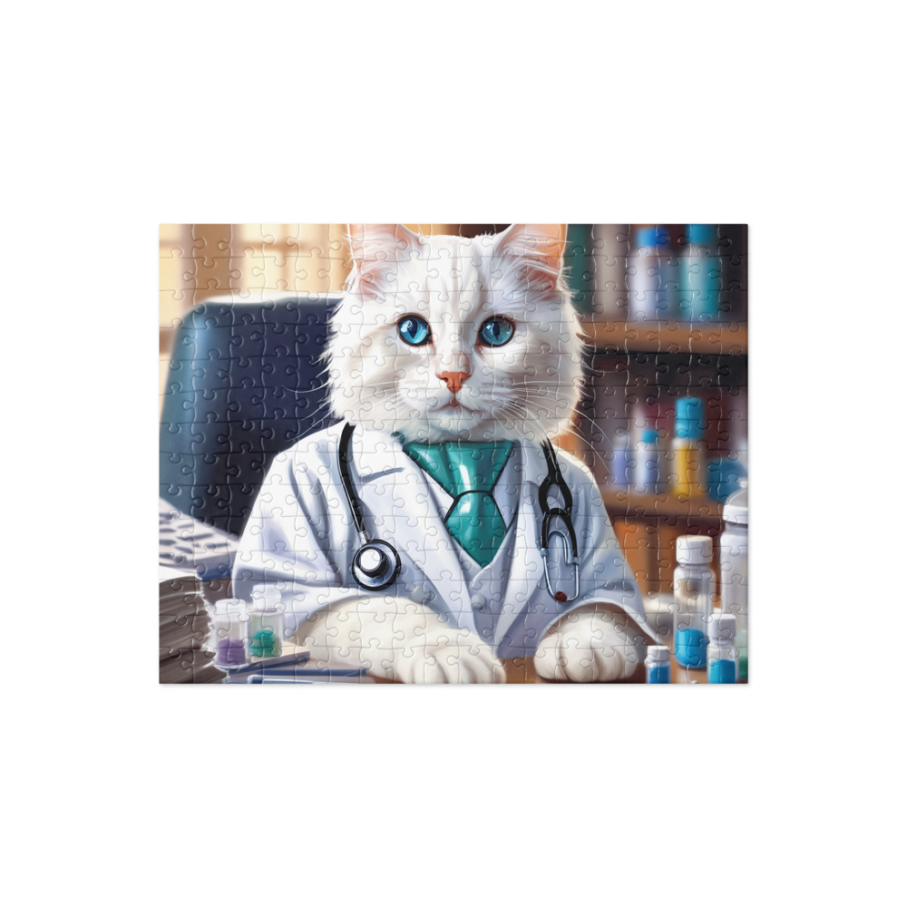 PugMug Custom White Ragdoll Cat Jigsaw Puzzle