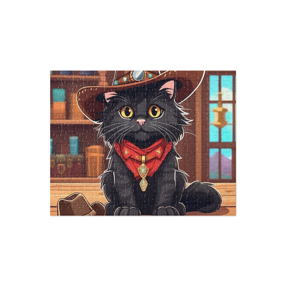 PugMug Custom Black Maine Coon Cat Jigsaw Puzzle