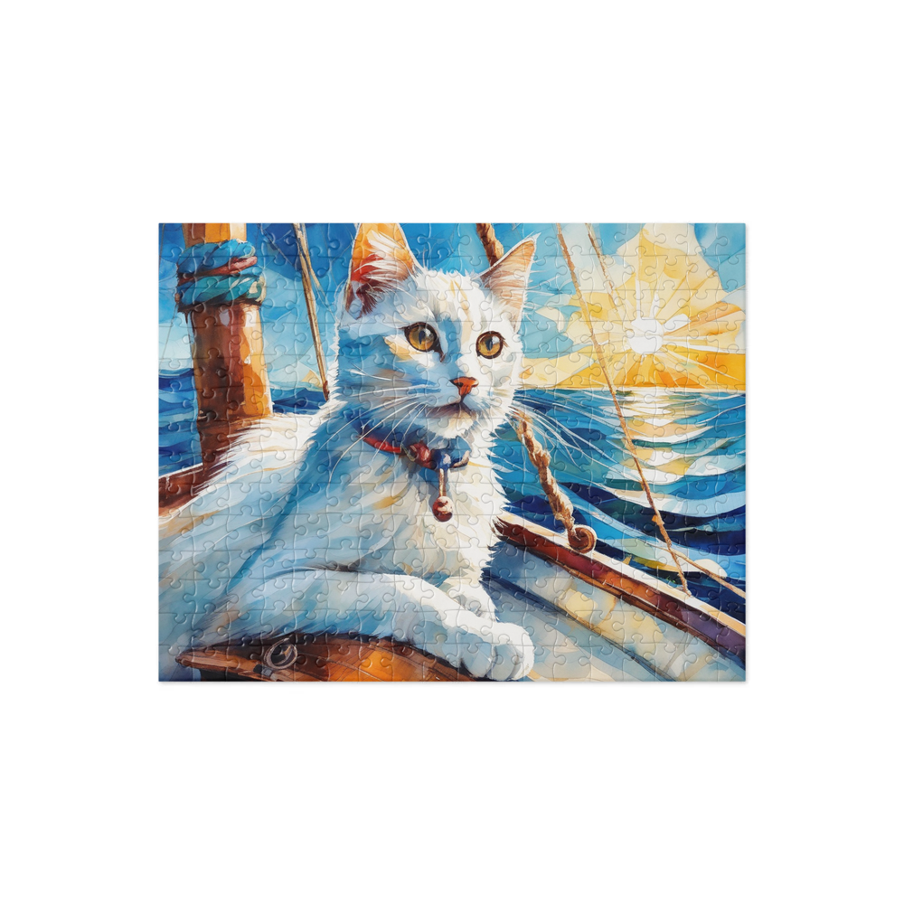 PugMug Custom White Companion Cat Jigsaw Puzzle