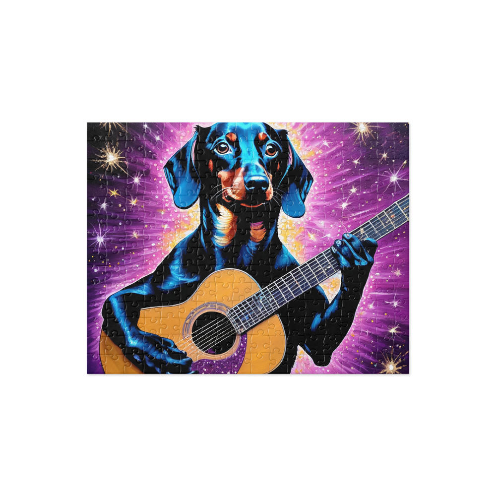 PugMug Custom Black Dachshund Jigsaw Puzzle