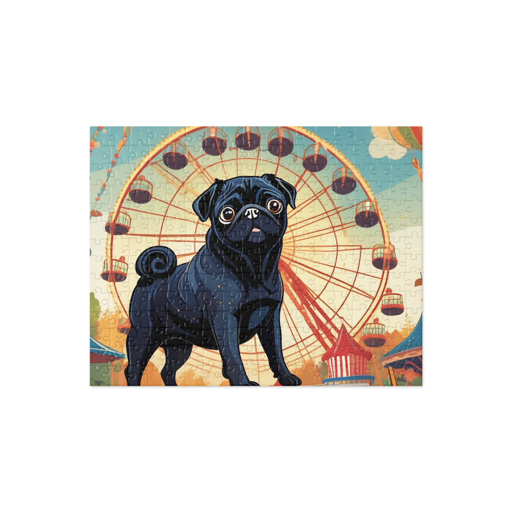 PugMug Custom Black Pug Jigsaw Puzzle