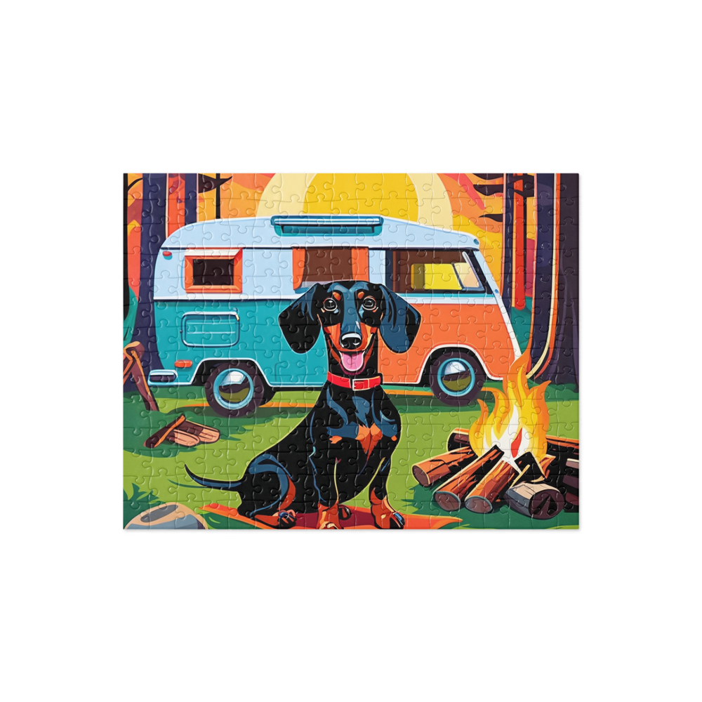 PugMug Custom Black Dachshund Jigsaw Puzzle