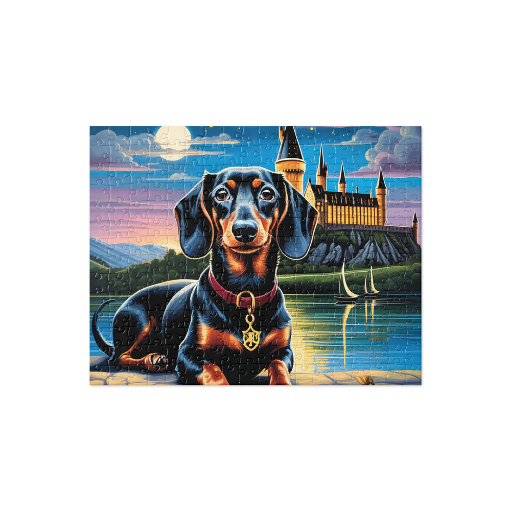 PugMug Custom Black Dachshund Jigsaw Puzzle