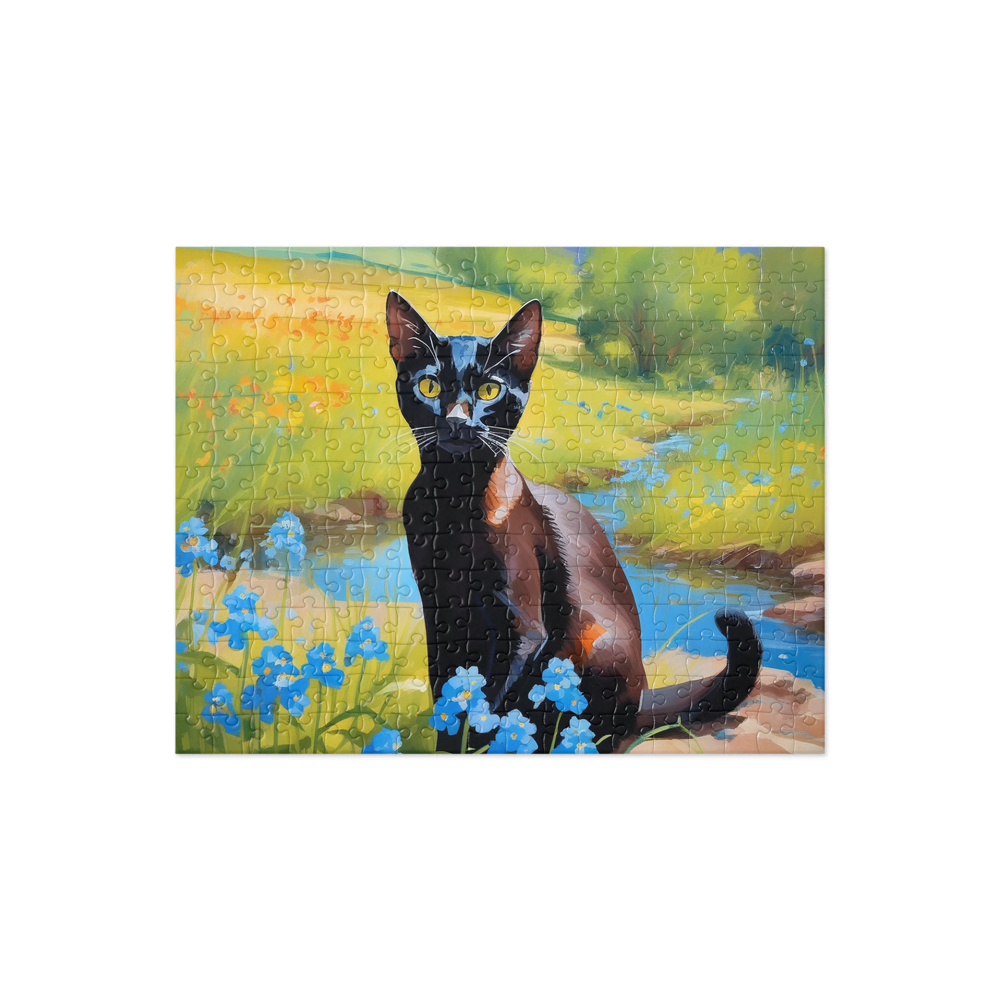 PugMug Custom Black Abyssinian Cat Jigsaw Puzzle