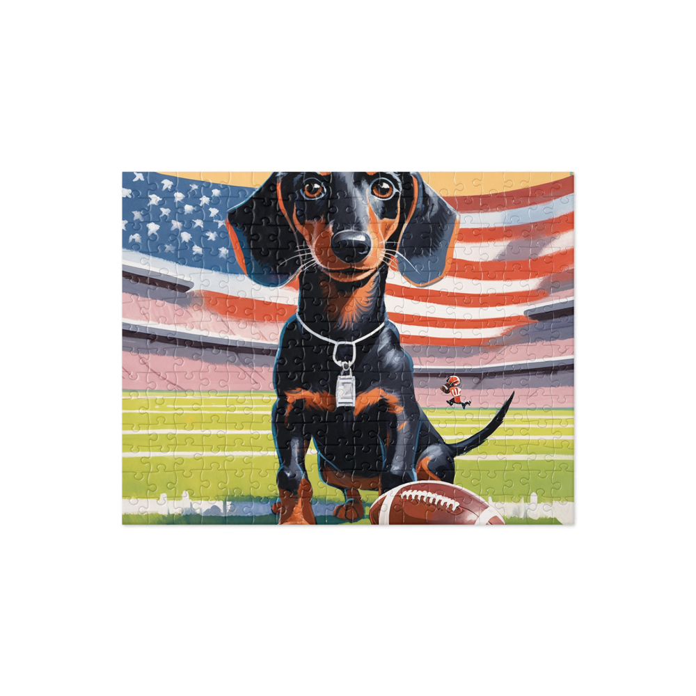 PugMug Custom Black Dachshund Jigsaw Puzzle