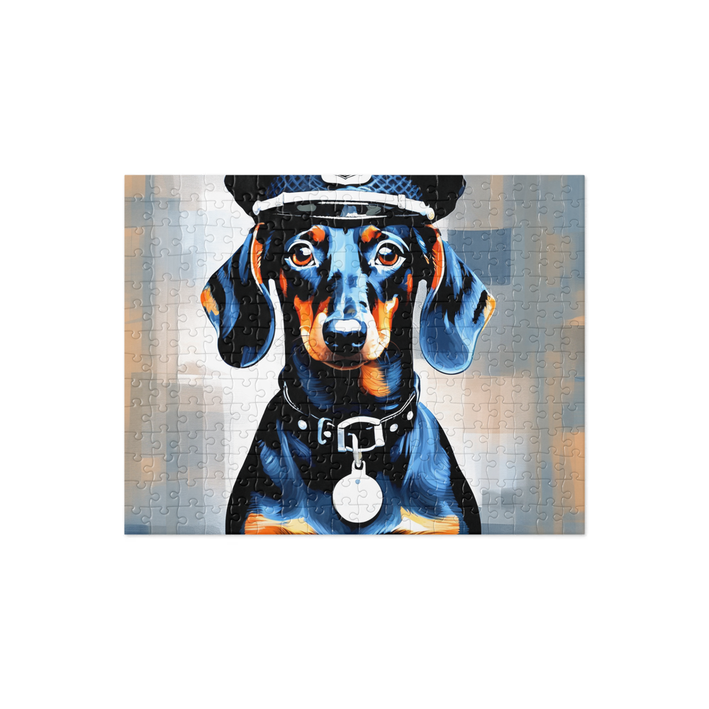 PugMug Custom Black Dachshund Jigsaw Puzzle