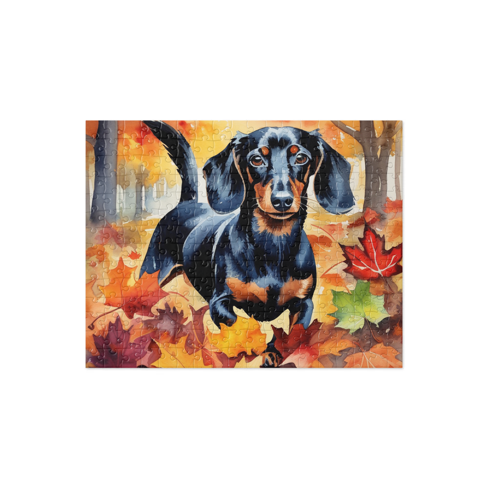 PugMug Custom Black Dachshund Jigsaw Puzzle
