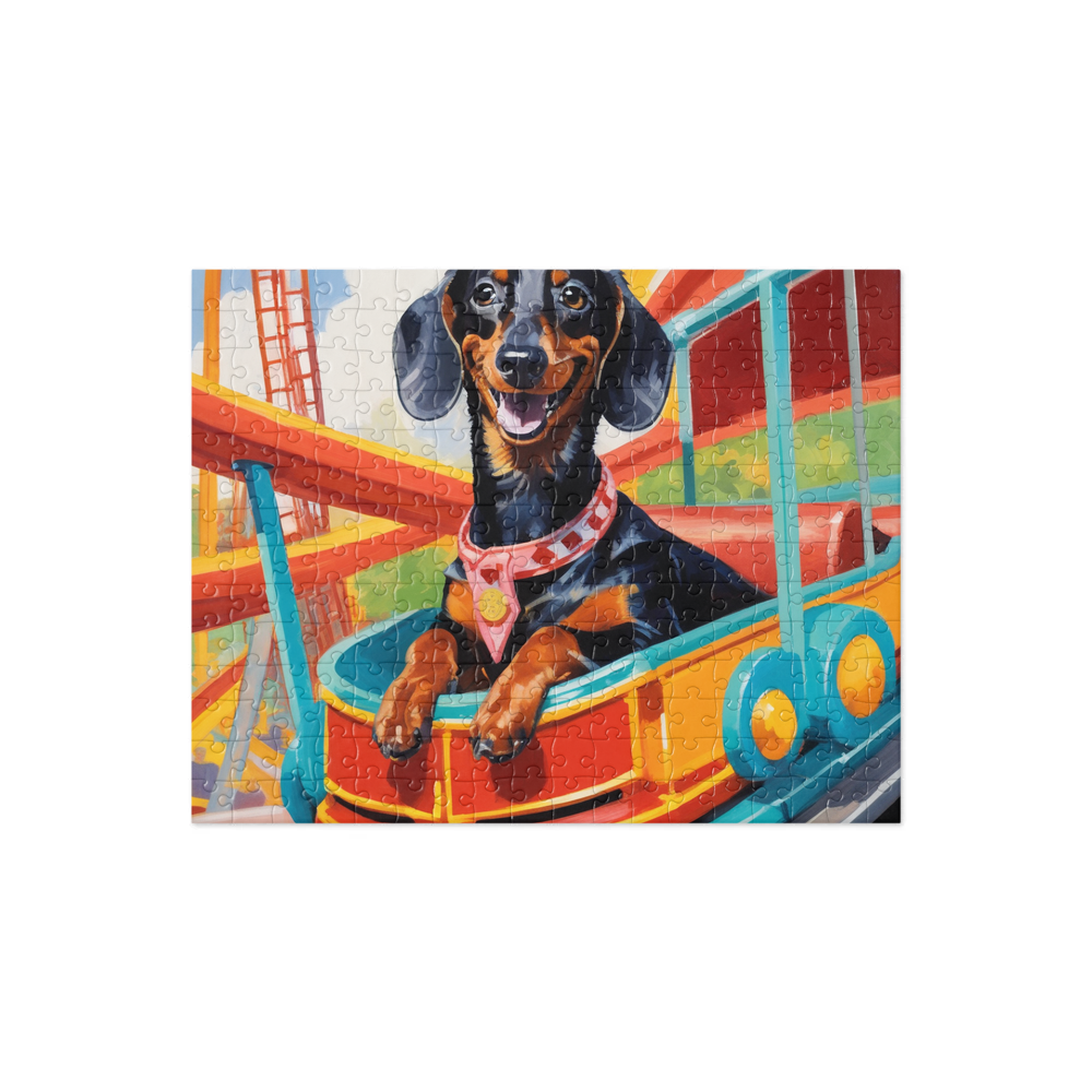 PugMug Custom Black Dachshund Jigsaw Puzzle