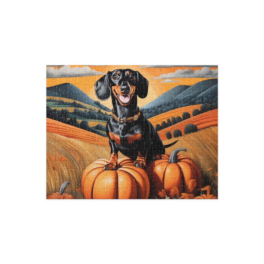 PugMug Custom Black Dachshund Jigsaw Puzzle