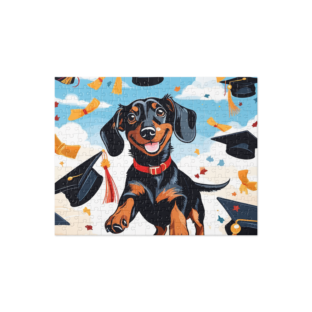 PugMug Custom Black Dachshund Jigsaw Puzzle