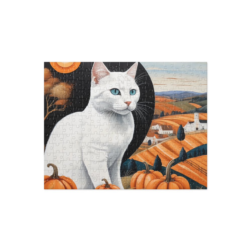 PugMug Custom White Companion Cat Jigsaw Puzzle
