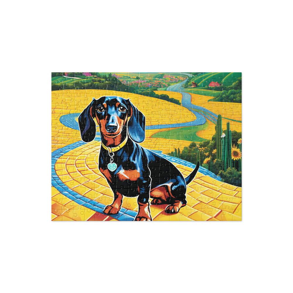 PugMug Custom Black Dachshund Jigsaw Puzzle