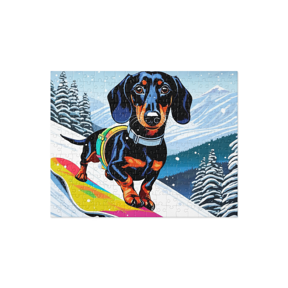PugMug Custom Black Dachshund Jigsaw Puzzle