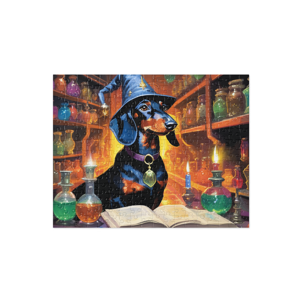 PugMug Custom Black Dachshund Jigsaw Puzzle