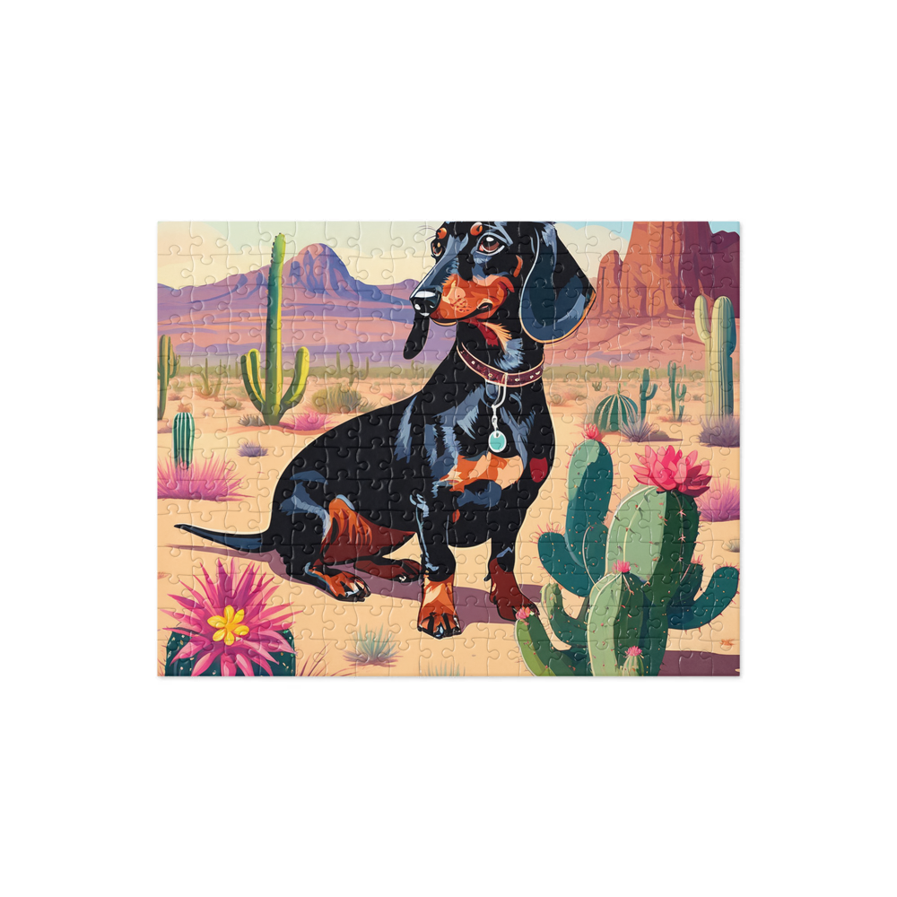 PugMug Custom Black Dachshund Jigsaw Puzzle