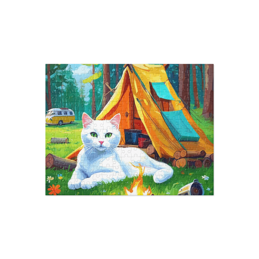 PugMug Custom White Companion Cat Jigsaw Puzzle