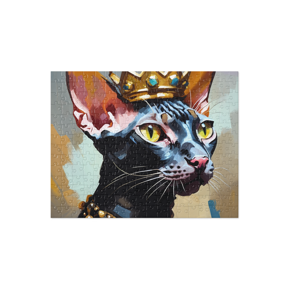 PugMug Custom Black Sphynx Cat Jigsaw Puzzle