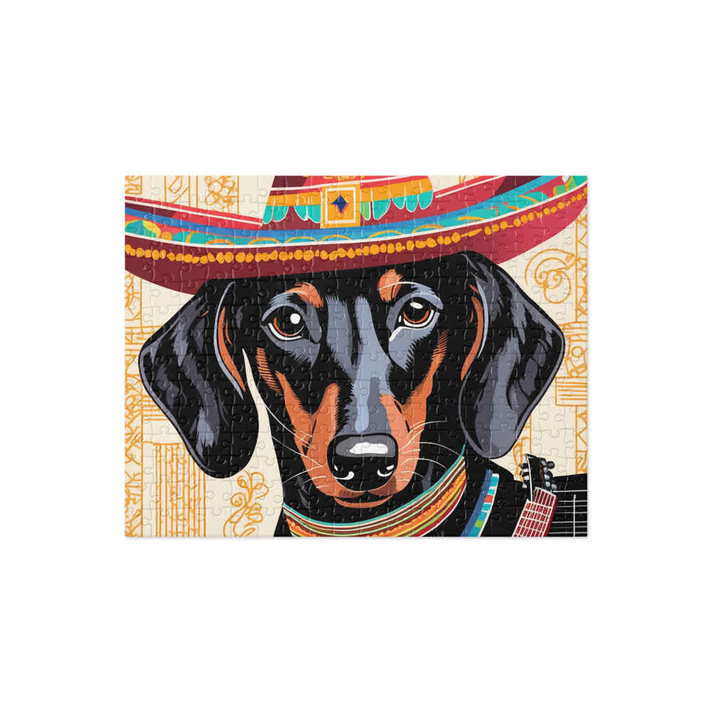 PugMug Custom Black Dachshund Jigsaw Puzzle