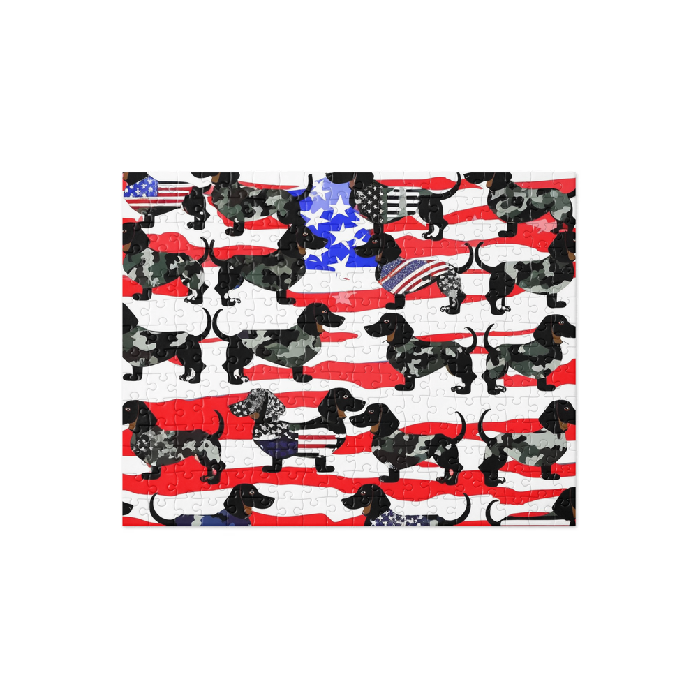 PugMug Custom Black Dachshund Jigsaw Puzzle