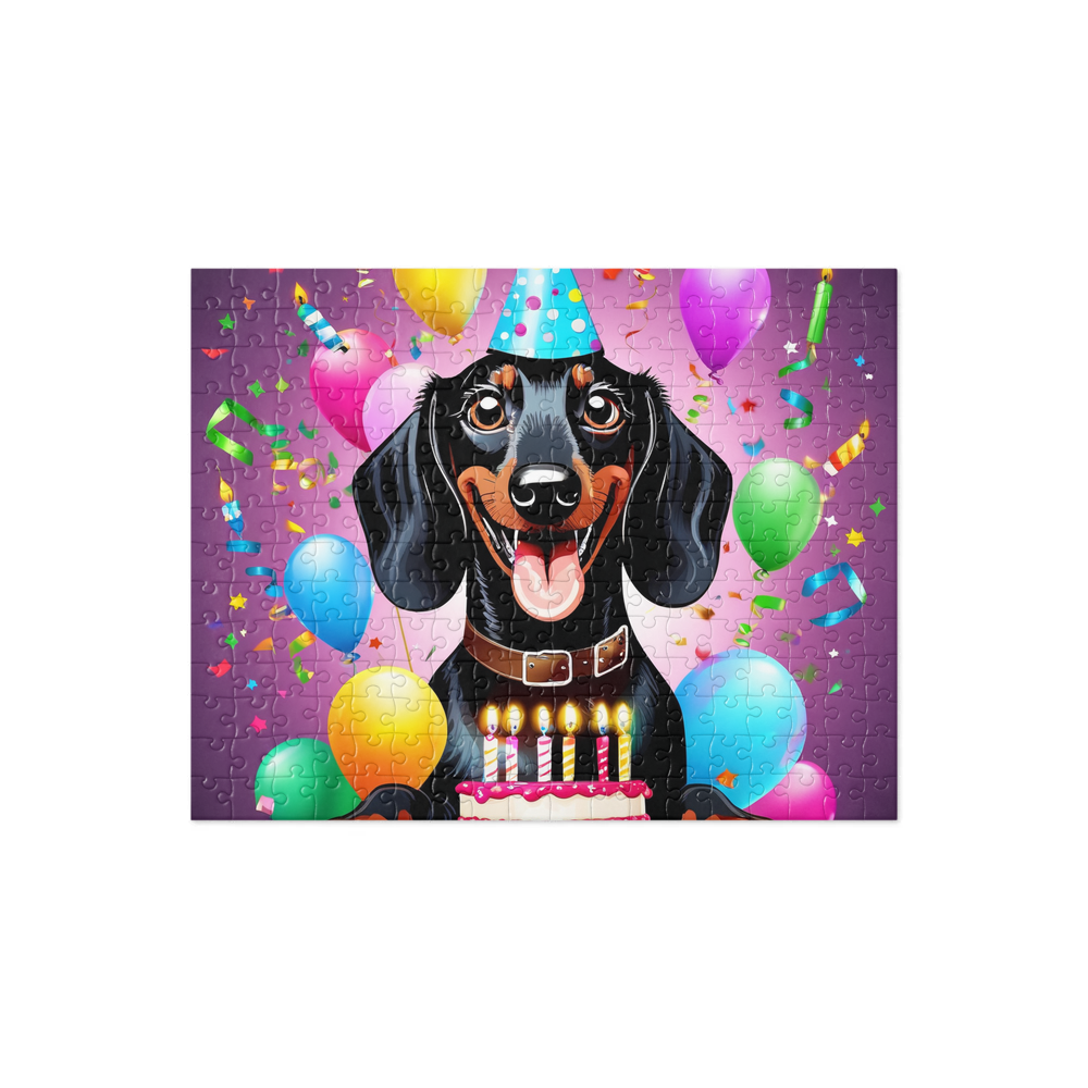 PugMug Custom Black Dachshund Jigsaw Puzzle