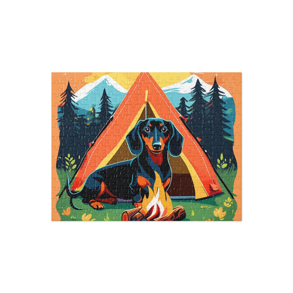 PugMug Custom Black Dachshund Jigsaw Puzzle
