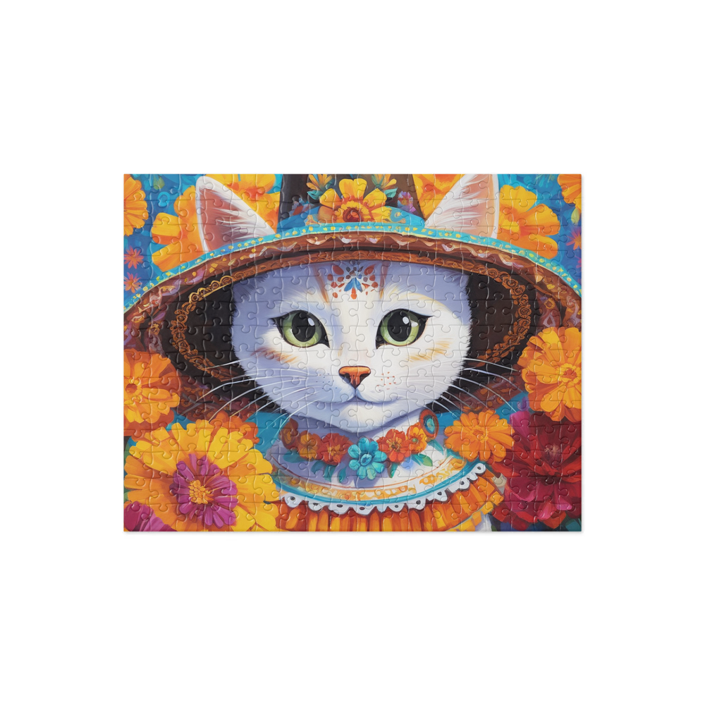 PugMug Custom White Companion Cat Jigsaw Puzzle