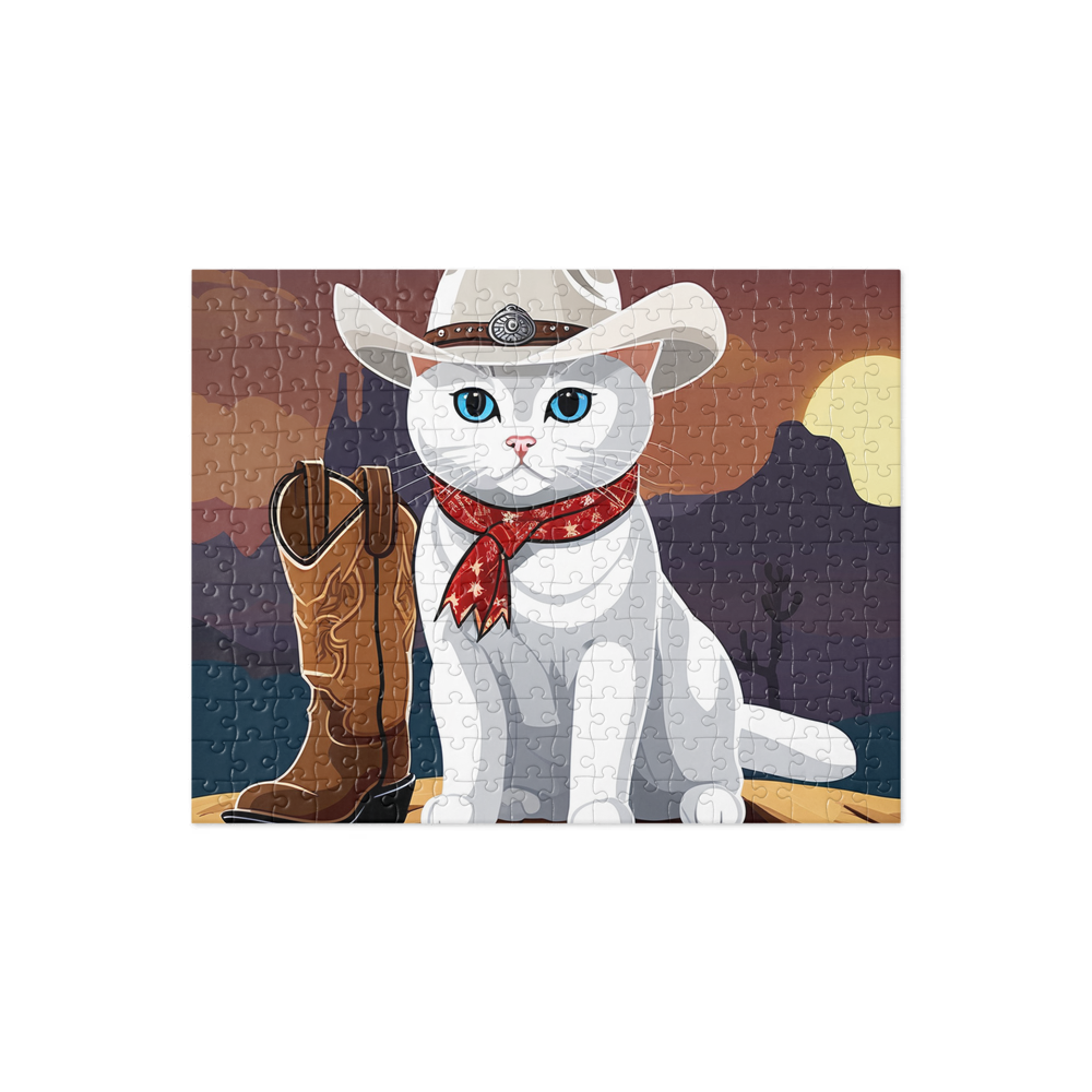 PugMug Custom White British Shorthair Cat Jigsaw Puzzle