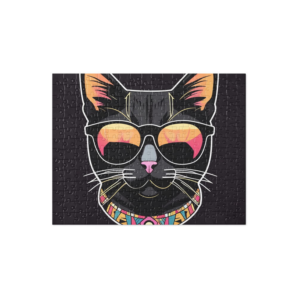 PugMug Custom Black Exotic Cat Jigsaw Puzzle