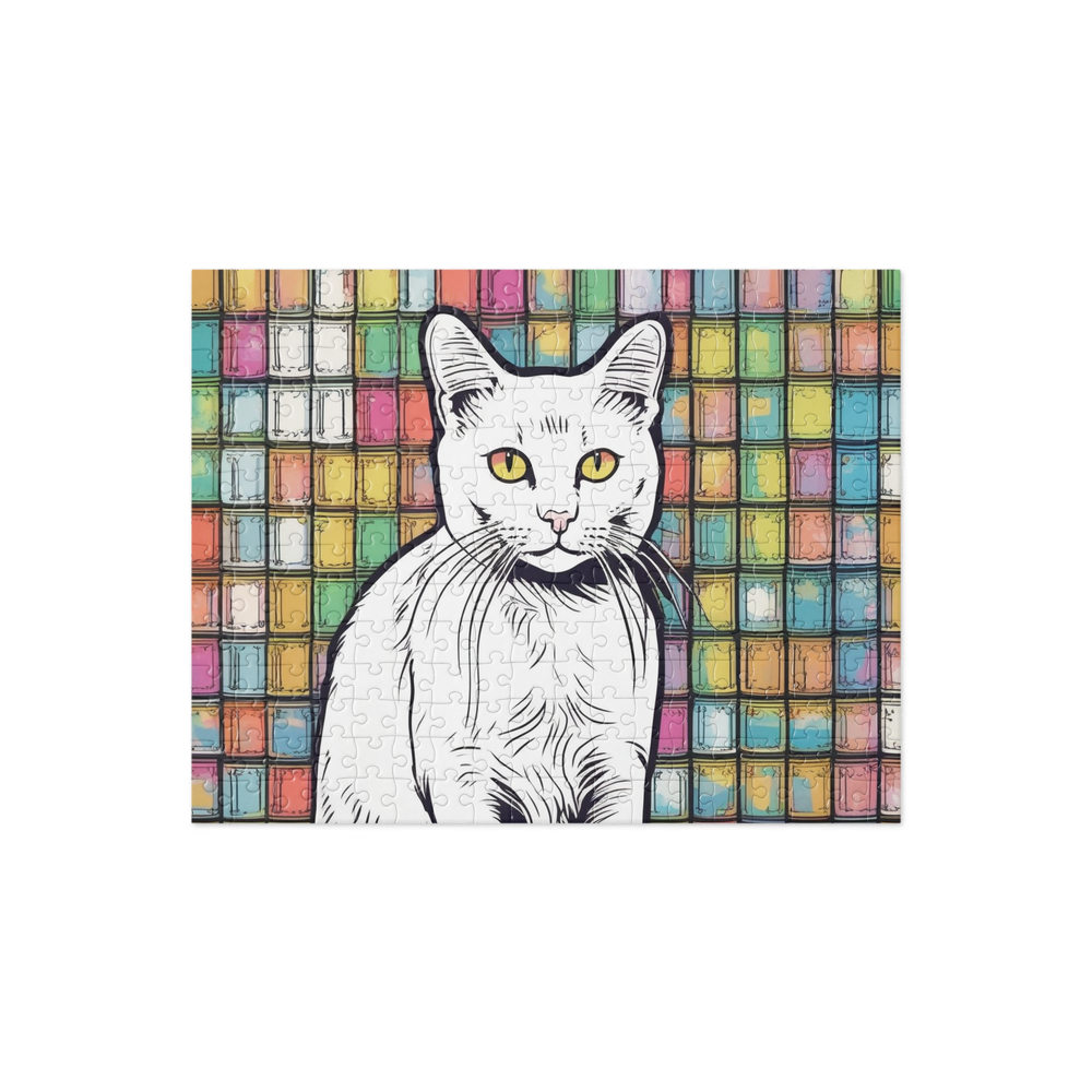 PugMug Custom White Companion Cat Jigsaw Puzzle
