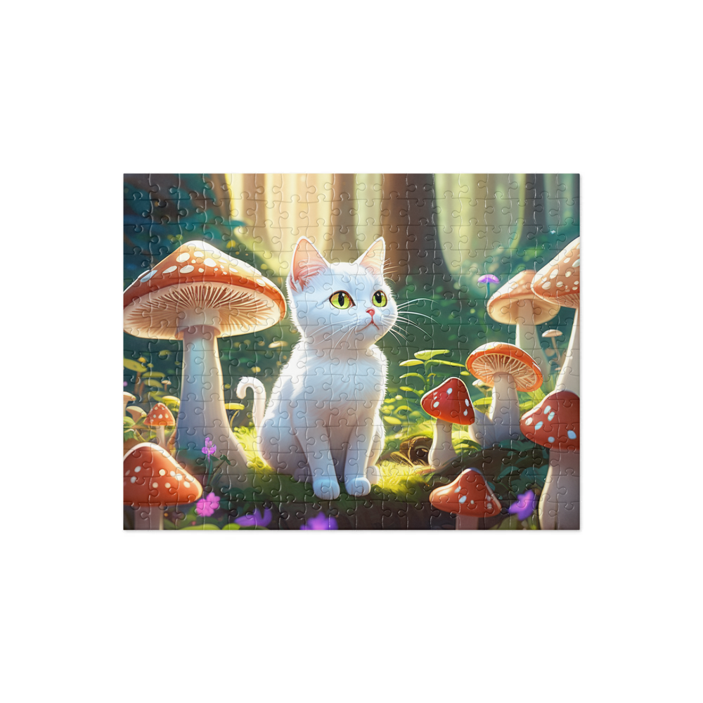 PugMug Custom White Companion Cat Jigsaw Puzzle