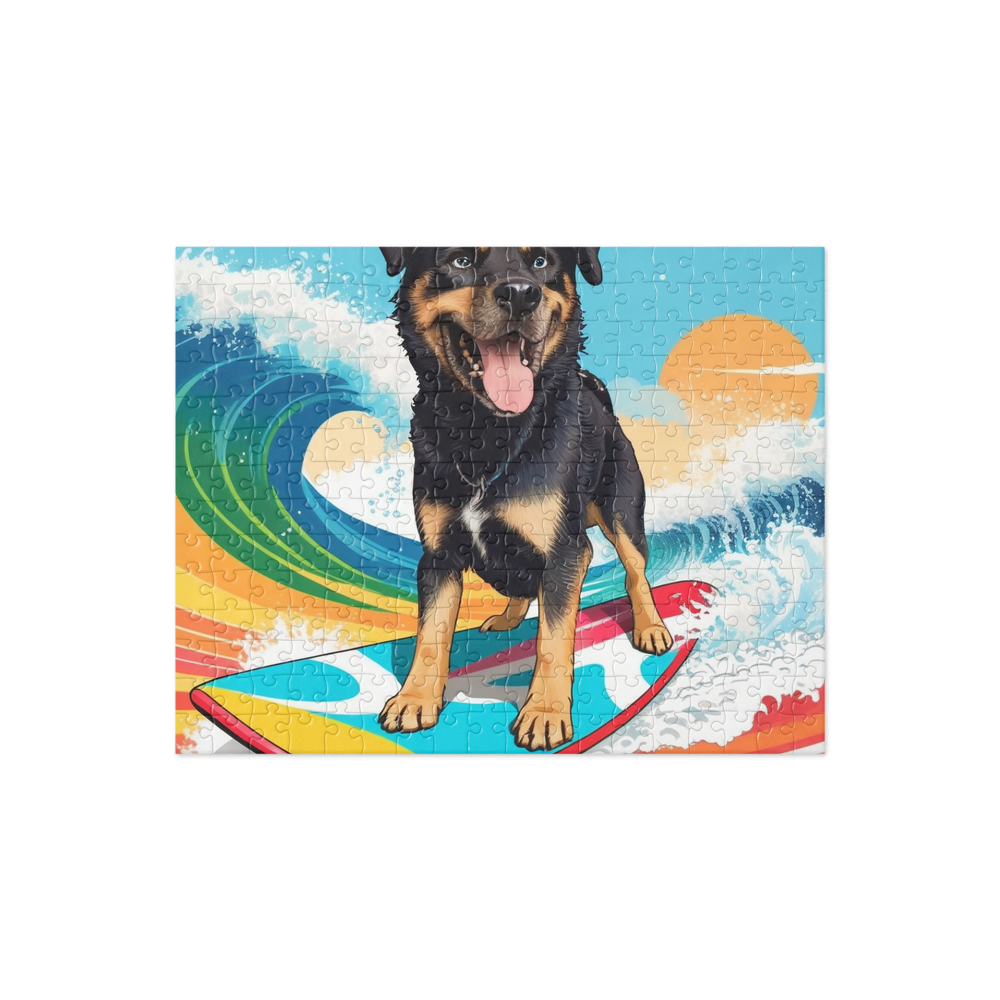 PugMug Custom Blue Jigsaw Puzzle