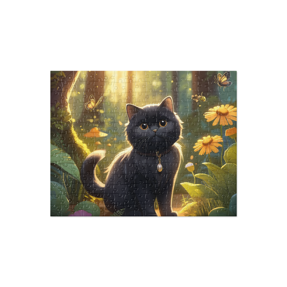 PugMug Custom Black Scottish Fold Cat Jigsaw Puzzle