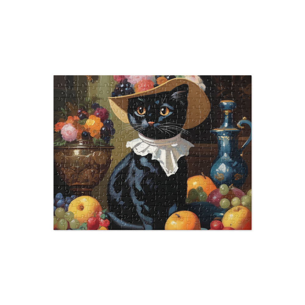 PugMug Custom Black Exotic Cat Jigsaw Puzzle