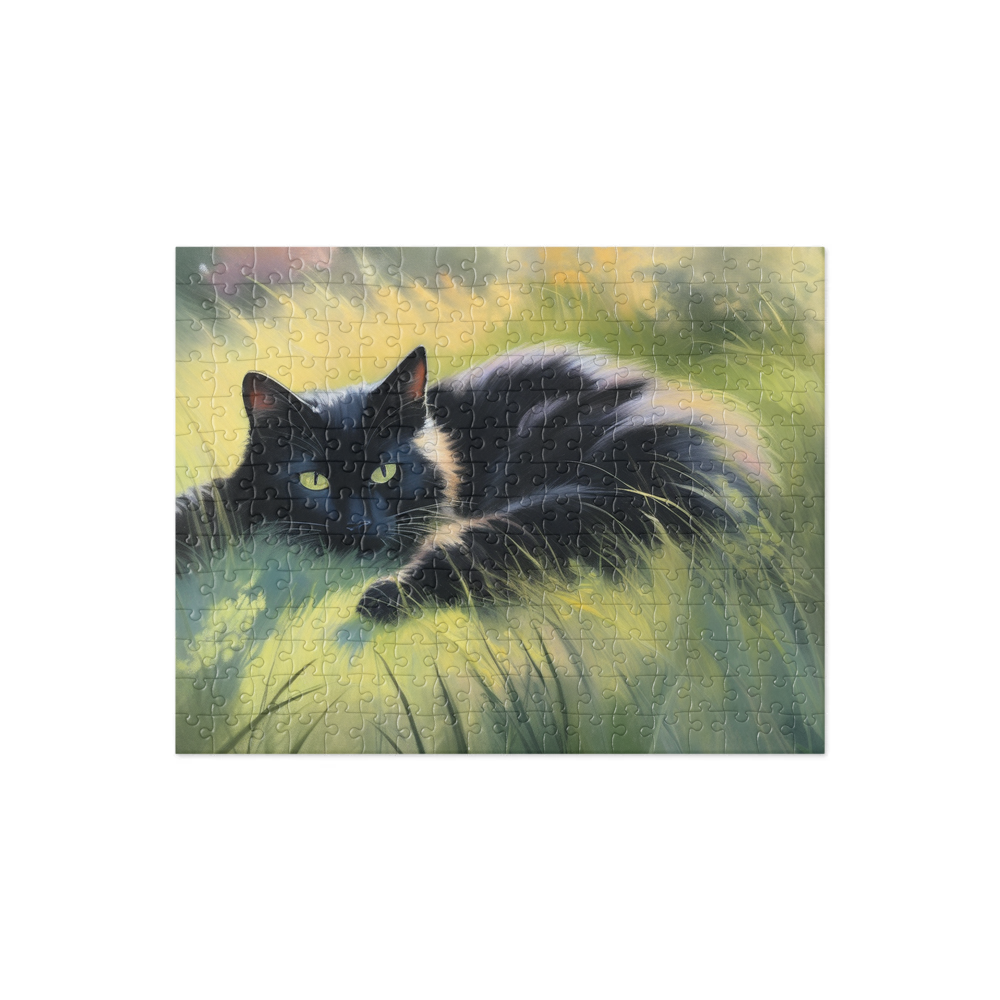 PugMug Custom Black Companion Cat Jigsaw Puzzle