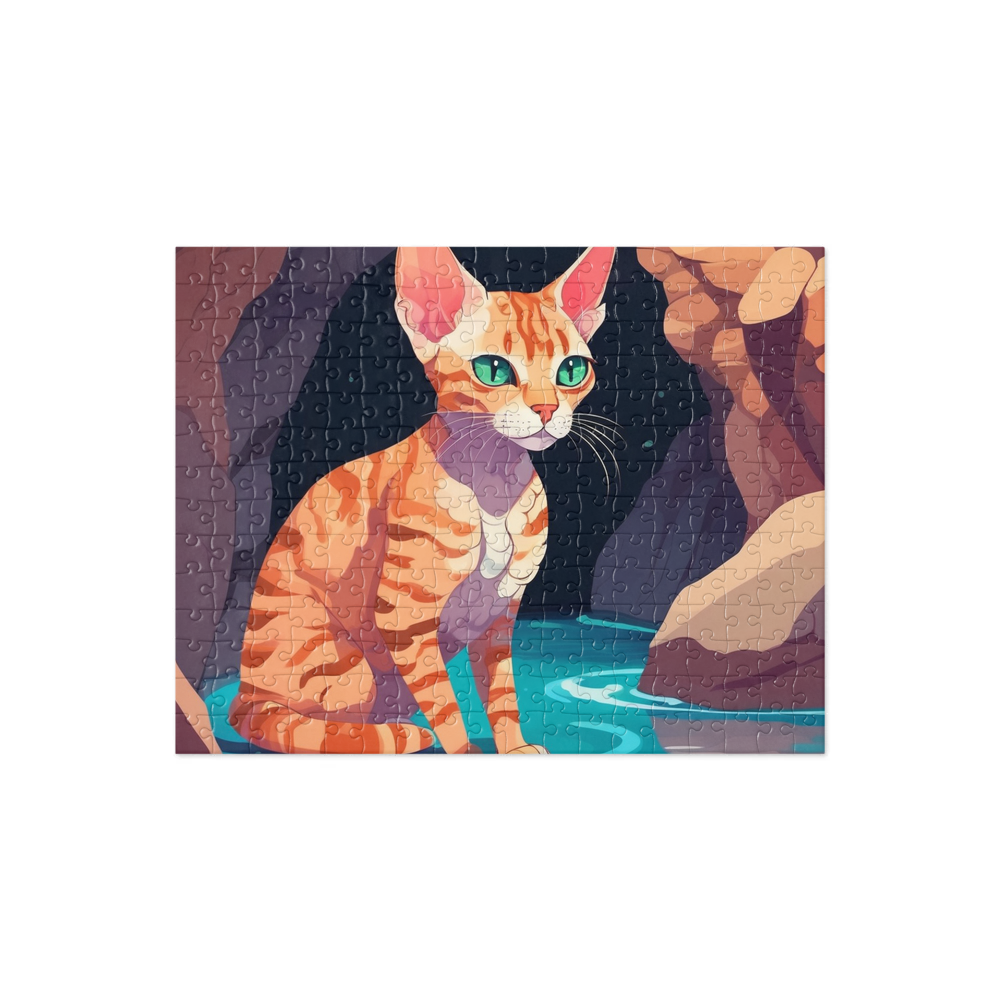 PugMug Custom Tabby Devon Rex Cat Jigsaw Puzzle