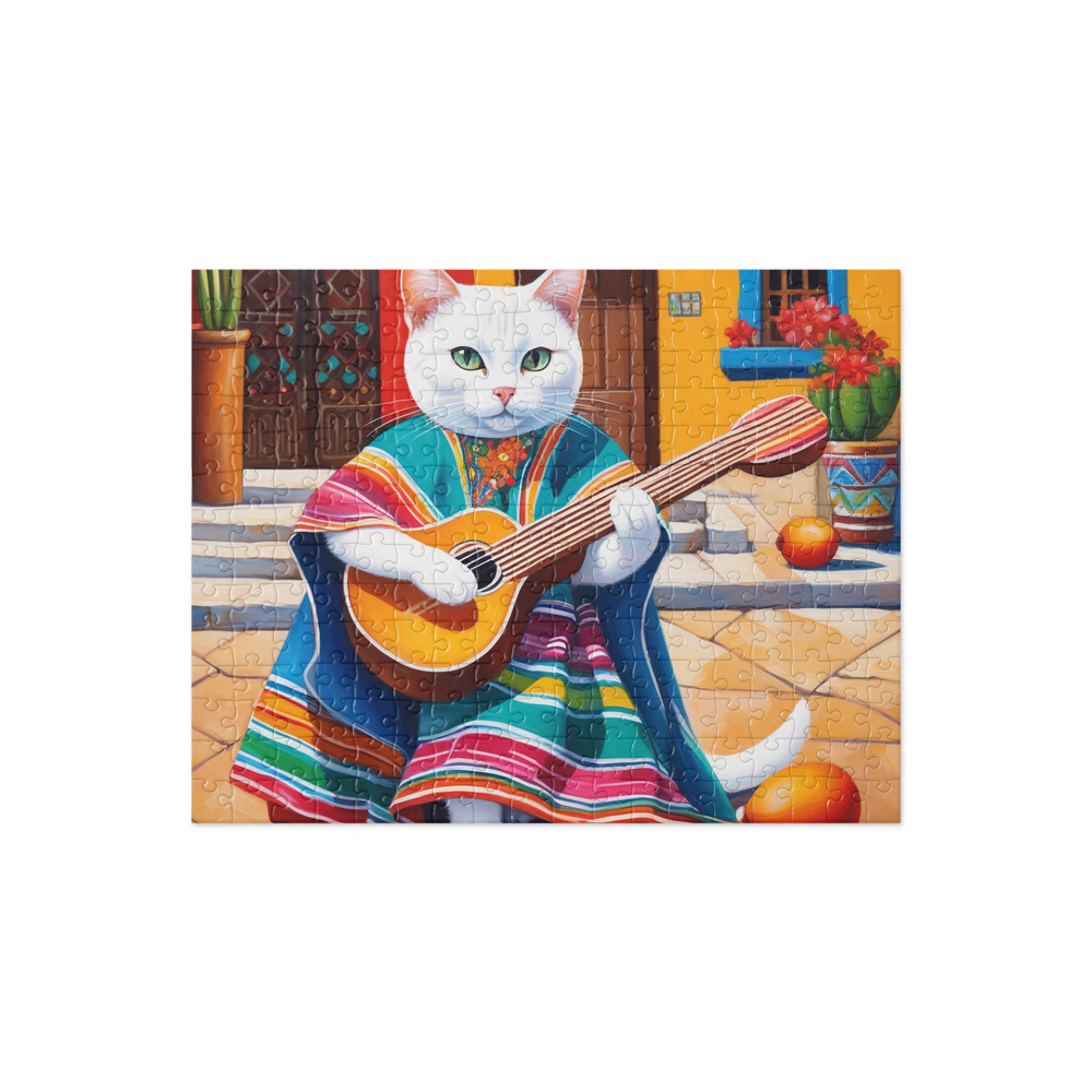 PugMug Custom White Companion Cat Jigsaw Puzzle