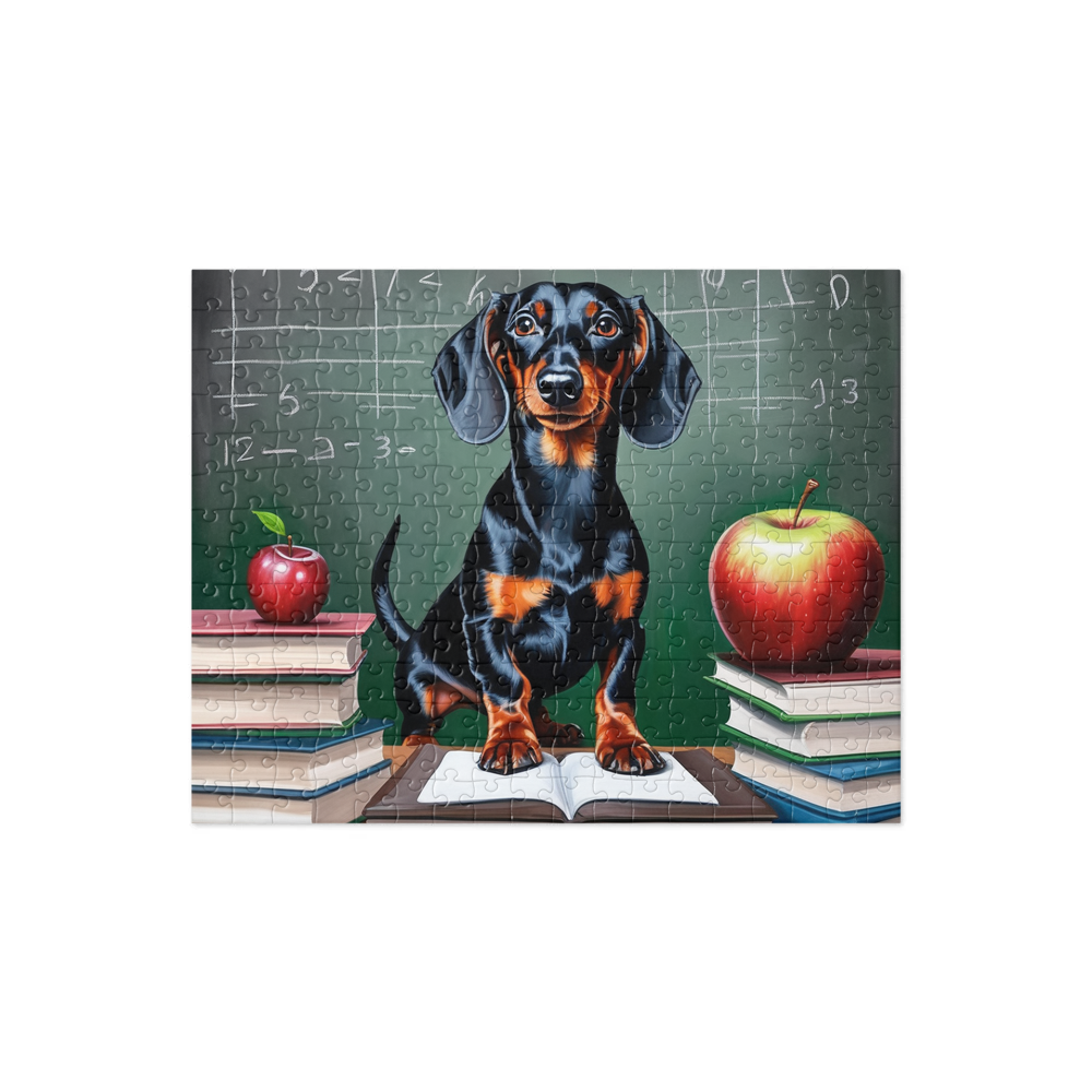 PugMug Custom Black Dachshund Jigsaw Puzzle