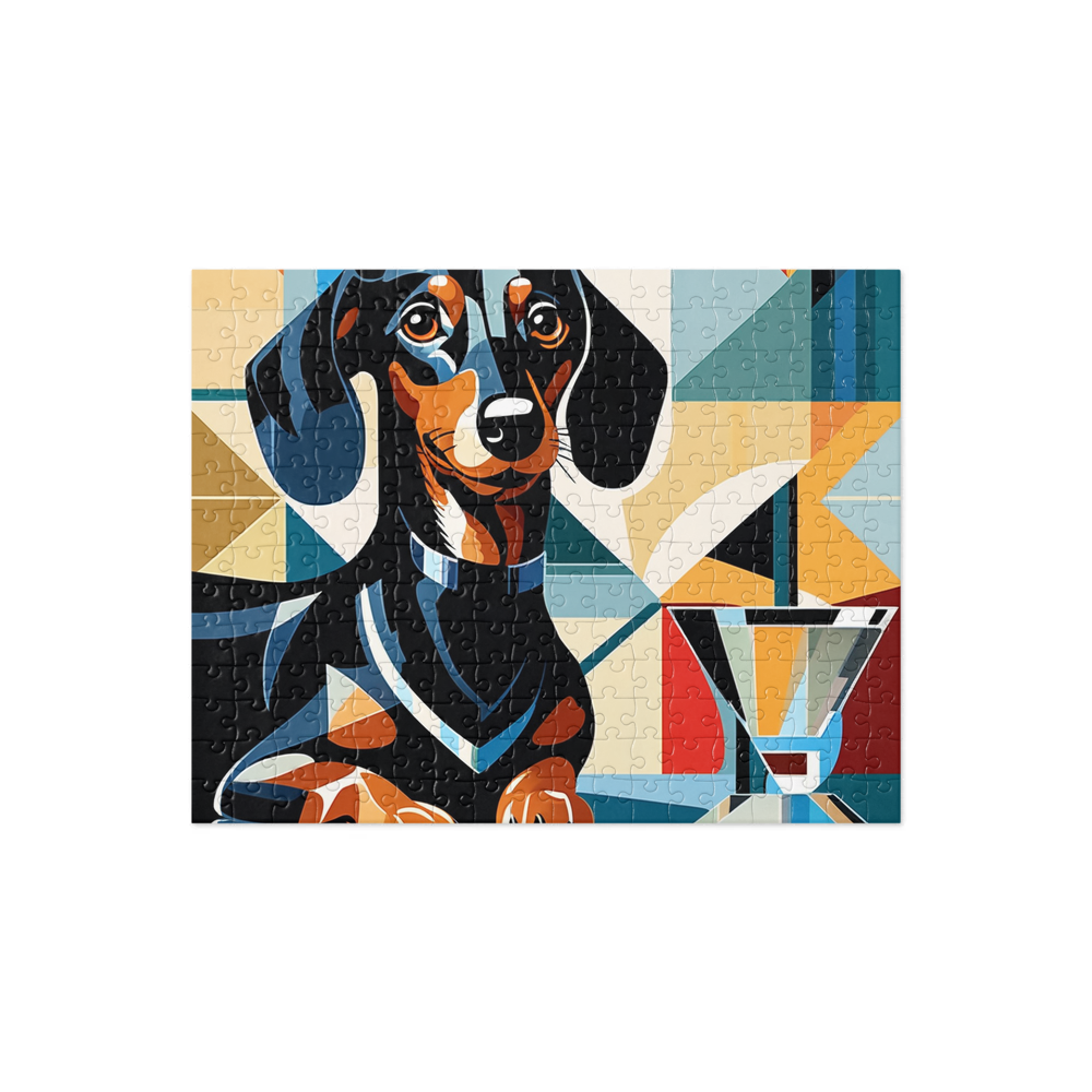 PugMug Custom Black Dachshund Jigsaw Puzzle