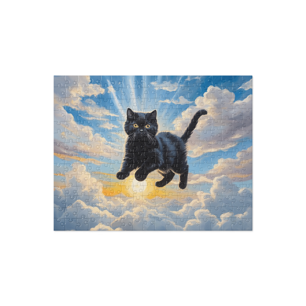 PugMug Custom Black Scottish Fold Cat Jigsaw Puzzle