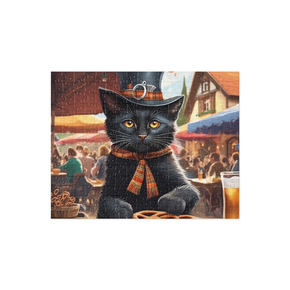 PugMug Custom Black Exotic Cat Jigsaw Puzzle