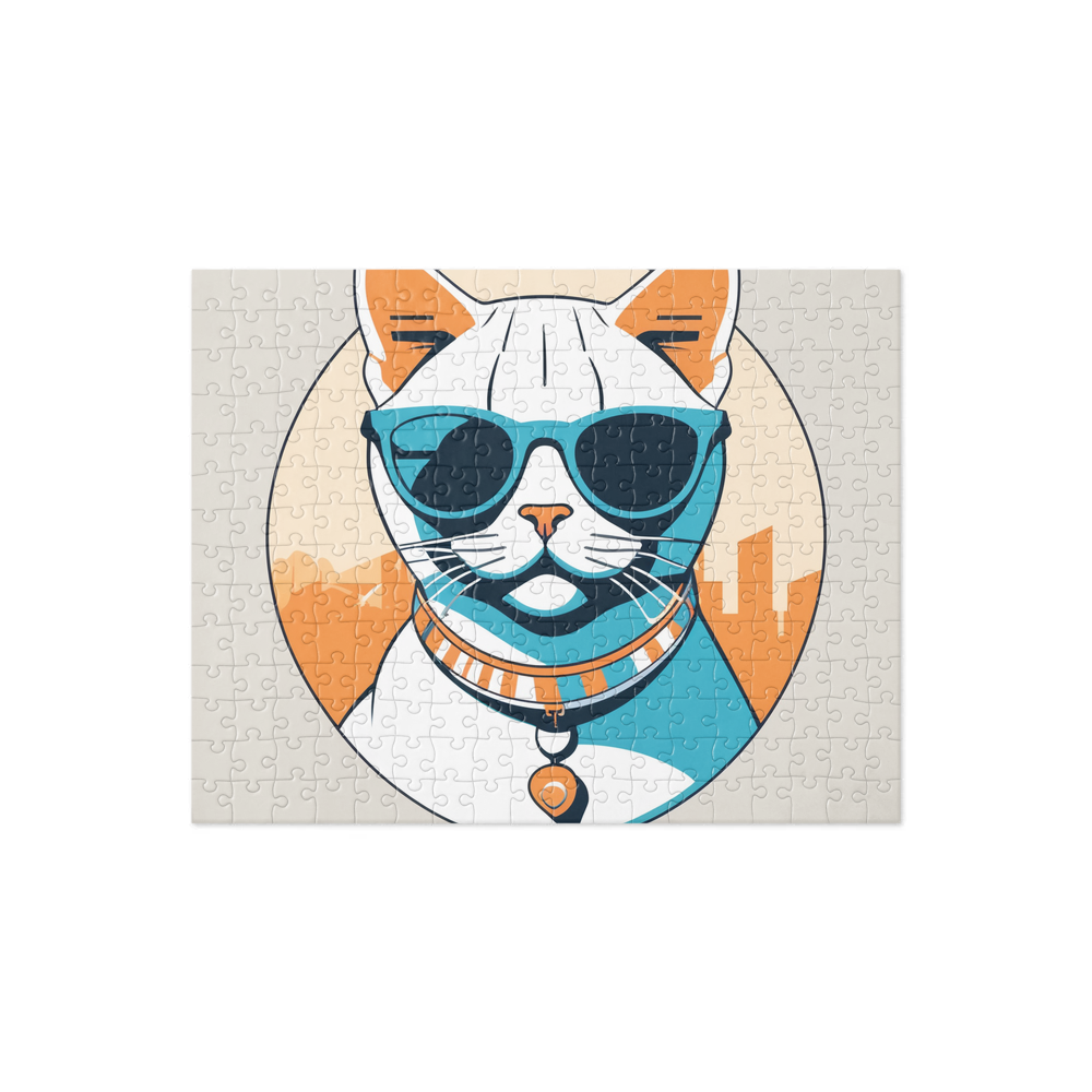 PugMug Custom White American Shorthair Cat Jigsaw Puzzle