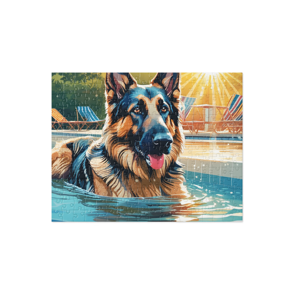 PugMug Custom German Shepherd Dog Jigsaw Puzzle