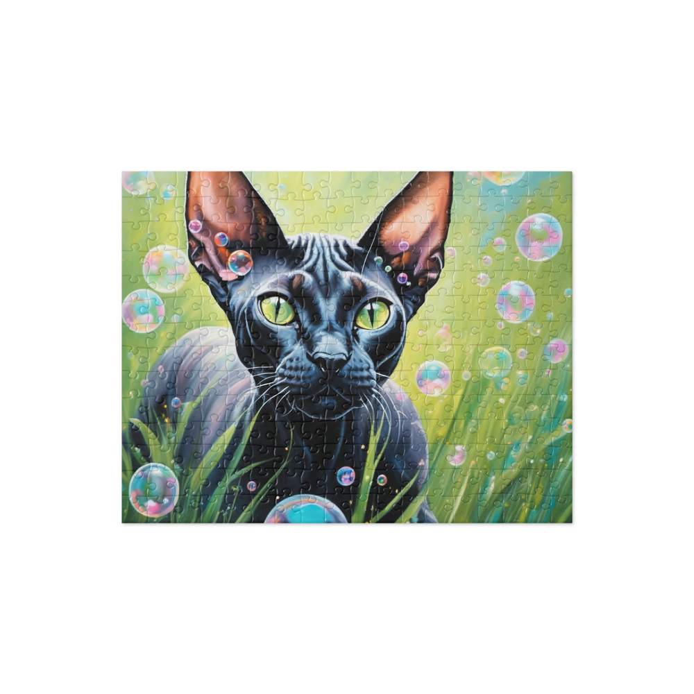 PugMug Custom Black Sphynx Cat Jigsaw Puzzle