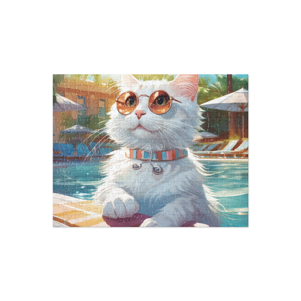 PugMug Custom White Companion Cat Jigsaw Puzzle