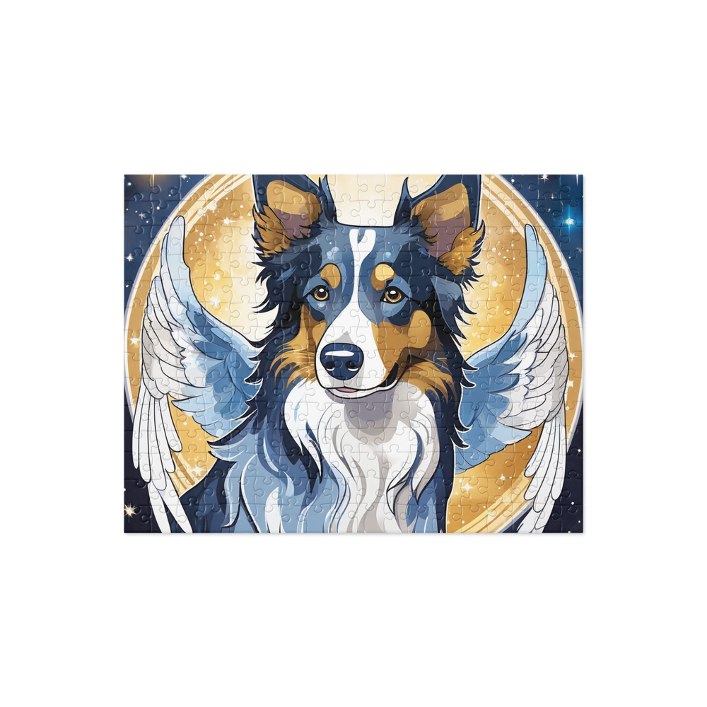 PugMug Custom Blue Merle Border Collie Jigsaw Puzzle