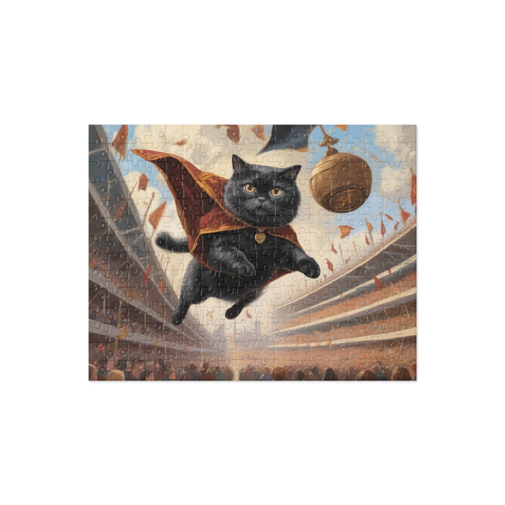 PugMug Custom Black Scottish Fold Cat Jigsaw Puzzle