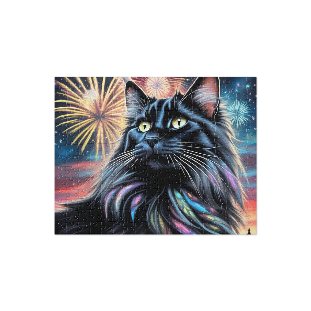 PugMug Custom Black Maine Coon Cat Jigsaw Puzzle