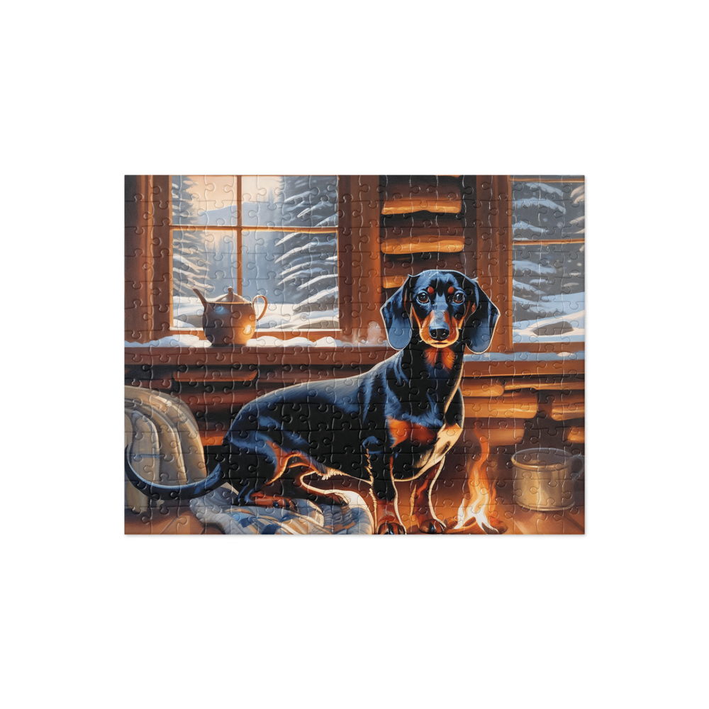 PugMug Custom Black Dachshund Jigsaw Puzzle