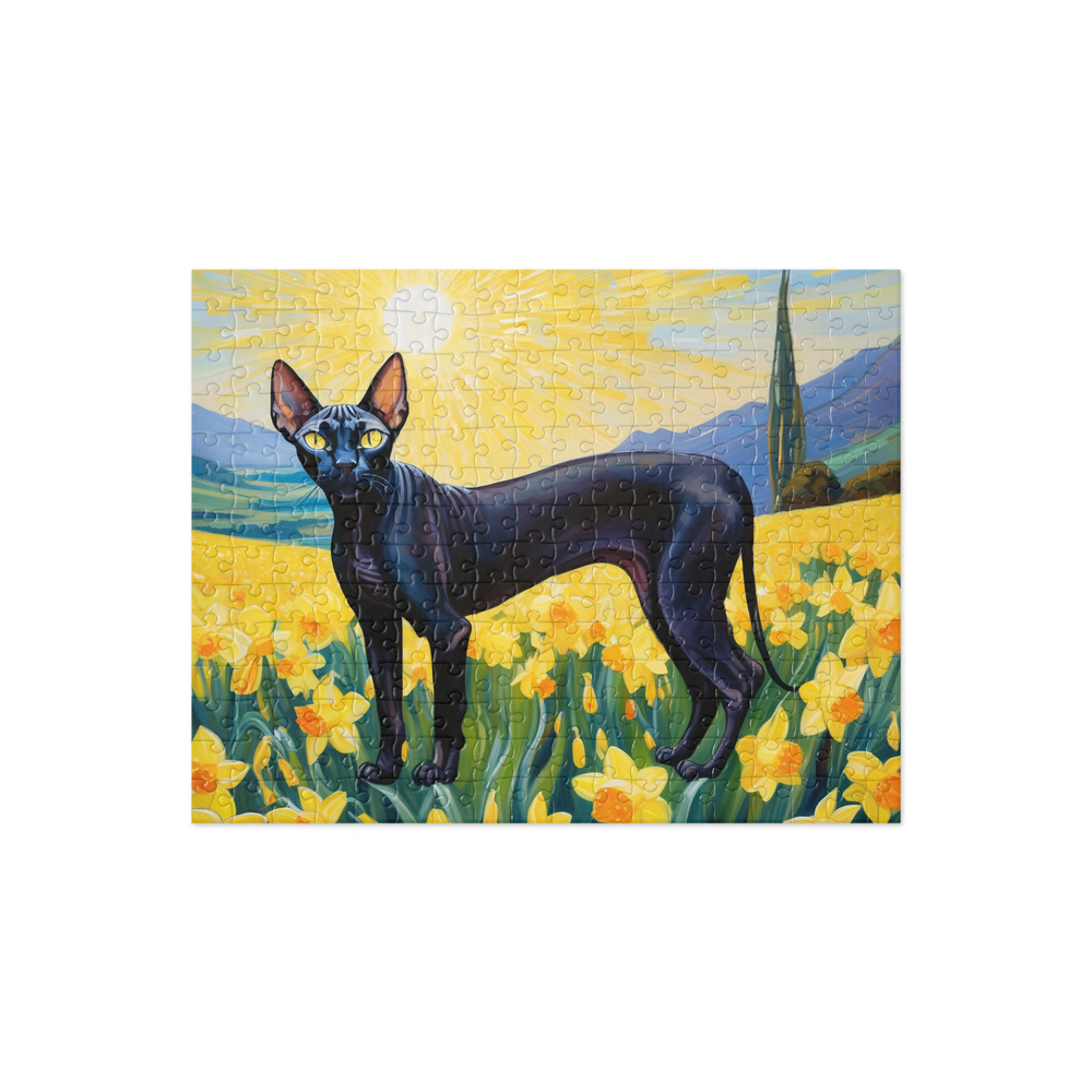 PugMug Custom Black Sphynx Cat Jigsaw Puzzle