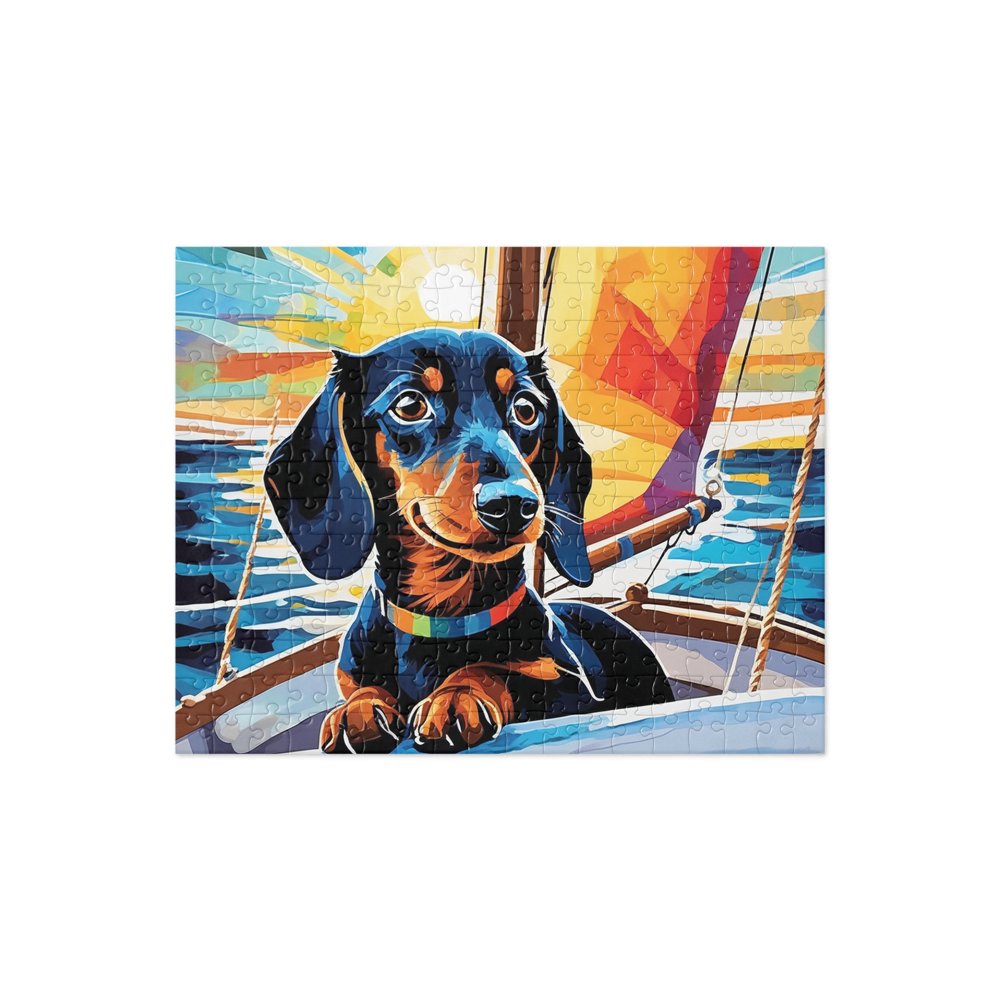 PugMug Custom Black Dachshund Jigsaw Puzzle